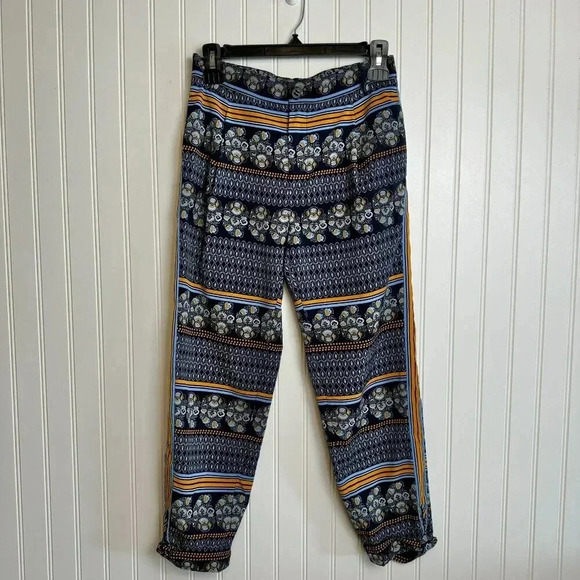 Anthropologie Elevenses aralia print boho crop pants size 2 Q24 - Picture 5 of 9